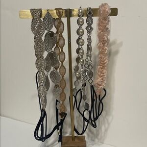 Headbands (6) with Silver and Gold & Floral Accents